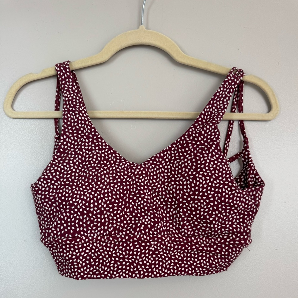 Buff bunny Maroon and White Polka Dot Sports Bra